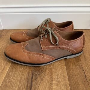 Joe's Jeans Brown Leather Lace Up Oxford Shoes with Brogue Detailing | Size 10.5